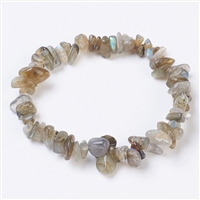 Labradorite crystal chip bracelet natural stone brown