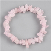 rose quartz crystal chip bracelet natural stone pink