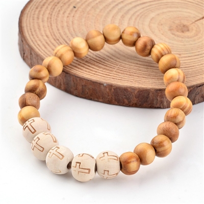 WOODEN CROSS BRACELET