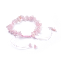 Rose Quartz crystal chip bracelet natural stone