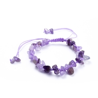 Amethyst crystal chip bracelet natural stone