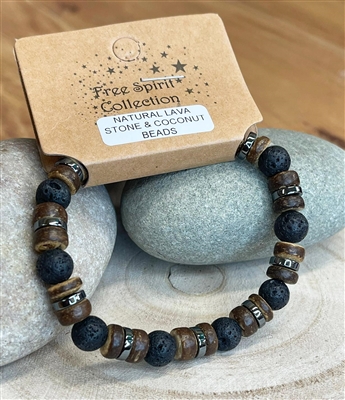 Lava & Coconut Bead bracelet