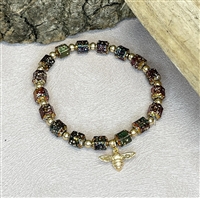 lava stone bee bracelet
