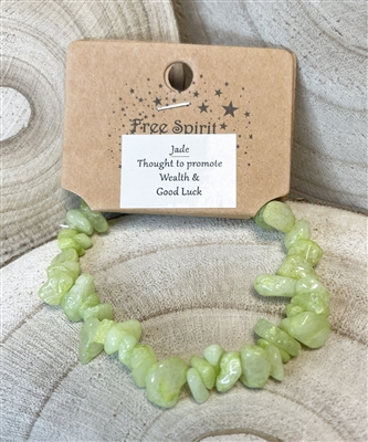 Jade crystal chip bracelet natural stone brown