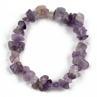 Amethsyt crystal chip bracelet natural stone brown