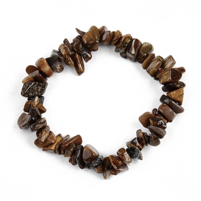 Gold Tigers eye crystal chip bracelet natural stone brown