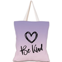 Ombre background Be Kind tote shopping bag supporting Anti Bullying
