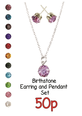 Birthstone Necklet and Earrings