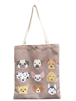 Animal dog print foldable tote shopping bag