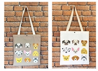 Animal dog print foldable tote shopping bag