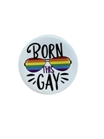 Wholesale Gay Pride Born this Gay Icon Button Badge silver backed tin badge