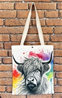 Highland Cow design tote bag
