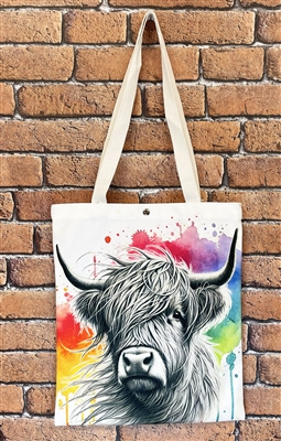 Highland Cow design tote bag