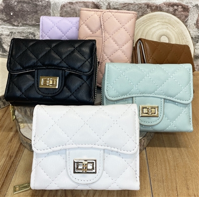 vegan leather fashion purse with quilted design