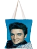 Blue background elvis presley tote shopping bag