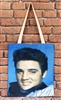 Blue background elvis presley tote shopping bag
