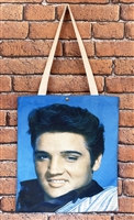 Blue background elvis presley tote shopping bag