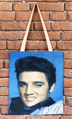 Blue background elvis presley tote shopping bag