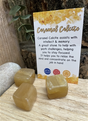 Natural Stone Caramel Calcite Tumblestone