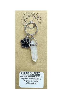 Wholesale Clear Quartz Pointed Pendant Pet Collar Charm by Fat Giraffe Wholesale