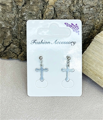 Crucifix cross dangle earrings