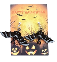 halloween black bat earrings