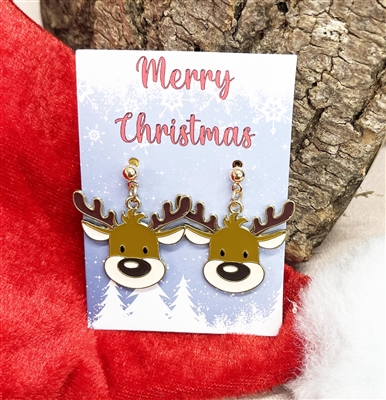 Christmas reindeer earring