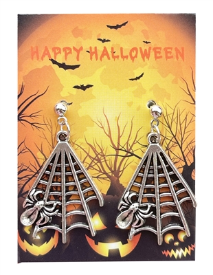 halloween web earrings