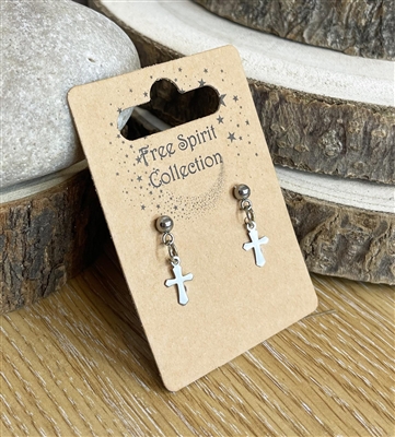 Plain Cross Earring