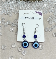 BLUE EVIL EYE DROPPER EARRING