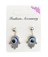 BLUE EVIL EYE DROPPER EARRING