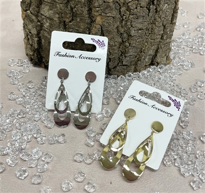 gold or silver teardop fashion earrings silver or gold