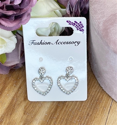 Diamante Heart Earrings