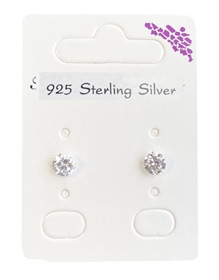 6mm sterling silver stud earrings