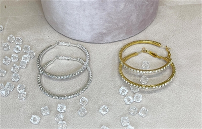50mm Diamante Hoop