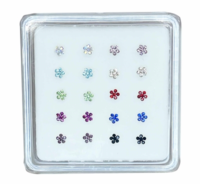 Flower Nose Stud Assorted Colours