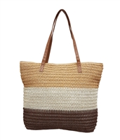 brown colours straw bag