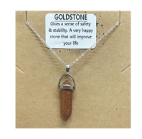 goldstone Bullet necklace on silver Chain wholesale from Fat Giraffe