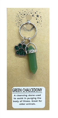 Wholesale Green Chalcedony Pointed Pendant Pet Collar Charm by Fat Giraffe Wholesale