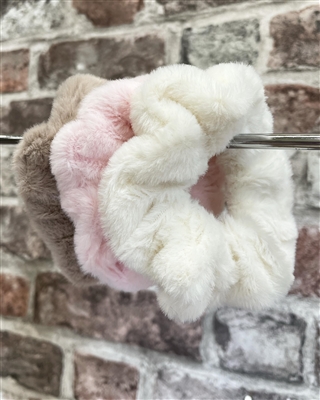 faux fur scrunchie in 3 colours