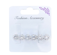 white stone flower diamante hair clip