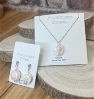 Shiva shell earrings & necklace