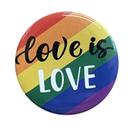 Wholesale Gay Pride Love is Love Icon Button Badge silver backed tin badge