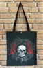 black skull gothic spiritual tote bag