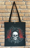 black skull gothic spiritual tote bag