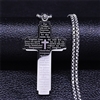 stainless steel cross pendant on a stainless steel chain