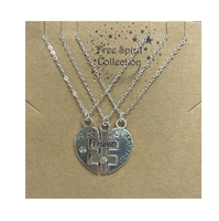 3 piece best friend necklace