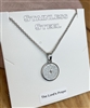 stainless steel religious pendant on a stainless steel chain
