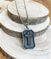 stainless steel celtic cross pendant on a stainless steel chain