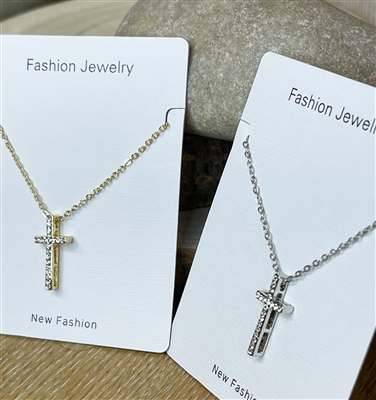 Diamante Cross Necklet